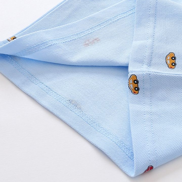 2022%20Summer%20Children's%20Clothing%20Baby%20Candy%20Color%20Turn%20Down%20Collar%20Cartoon%20Character%20Kids%20Boy%20Car%20Short%20Sleeve%20Cotton%20T-Shirt%20-%20Image%208