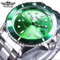 WINNER Automatic Mechanical Watch Business Casual Waterproof Luminous Calendar Hollow Steel Strap Watch Men's 8066. 