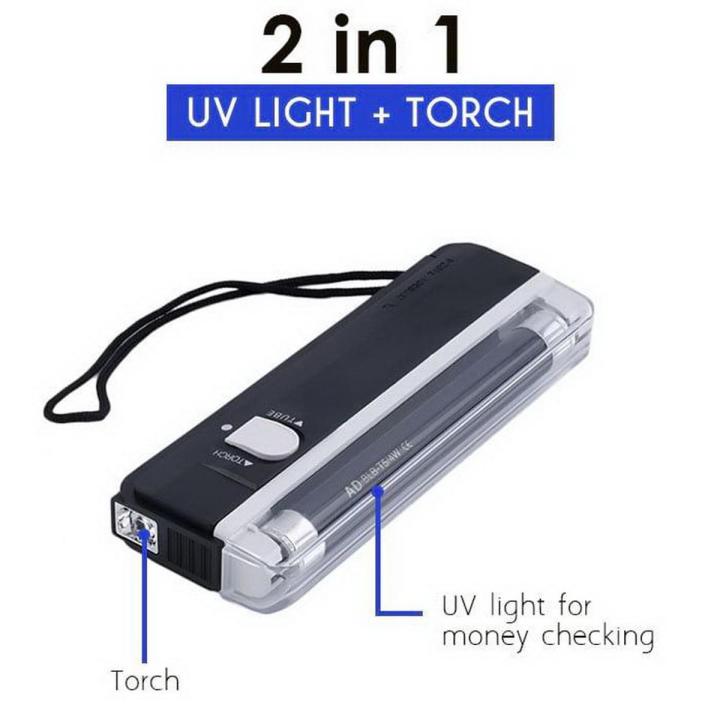 Money Checker Light Portable Money Detector Fake Note Detector Portable UV Checker Taka Checker For Exporter, Importer, Businessman, Bank, Insurance, Real Estate, Business Stock Exchange Share Market Foreign Exchange Support any Currency