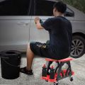 Car Detailing Stool Chair with Storage Holder Auto Workshop Bench Wheels Roller Creeper Seat Roller Mechanics Seat for Equipment. 