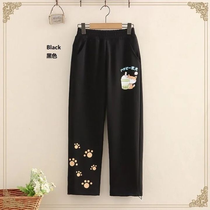 Autumn%20New%20Girls'%20High%20Waist%20Cat%20Printed%20Pocket%20Trousers%20-%20Image%206