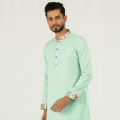 Masculine  Premium Semi Fit Panjabi - Lime. 