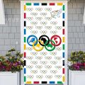 New five ring door curtain flag background cloth sports themed party photo hanging cloth. 