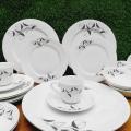 32 Pcs Dinner Set Protik .With 6x Dinner Plate, 6x Breakfast Plate, 6x Cup, 6x Saucer, 6x Sweet Bowl, 1x Curry Bowl, 1x Rice Dish.. 