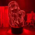 Led Night Light Zero Two Figure Table 3d Lamp for Bed Room Decor Light Anime Waifu Gift Darling In The Franxx Zero Two Lamp.