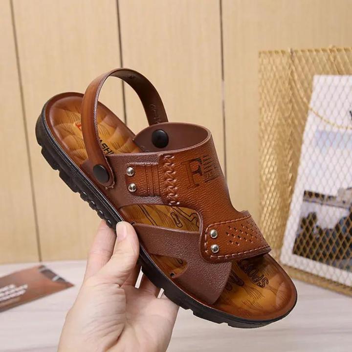 Sandals Men's Summer Peep-toe Youth Beach Shoes Dual-use Beach Slippers Non-slip Men's Sandal Mens Shoes BunnyGarden