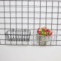 Metal Decorative Storage Basket DIY Iron Grid Flower Pot Hanging Shelf Wall Art Mounted Frame Mesh Display Rack Home Decoration Conbo. 