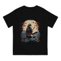 Japanese Cat Samurai Katana Catana Man's TShirt Samurai Style O Neck Tops Polyester T Shirt Humor Gift Idea. 