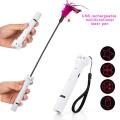 【2023】 3 in 1 Cat Laser Pointer LED USB Rechargeable Laser Toy Multi-pattern Projection Interactive Animation Mouse Shadow Cat stick. 