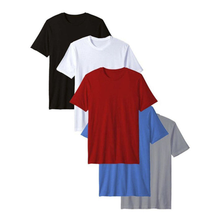 Multicolor Nit Cotton Pack of Combo Round Neck T-Shirt for Men