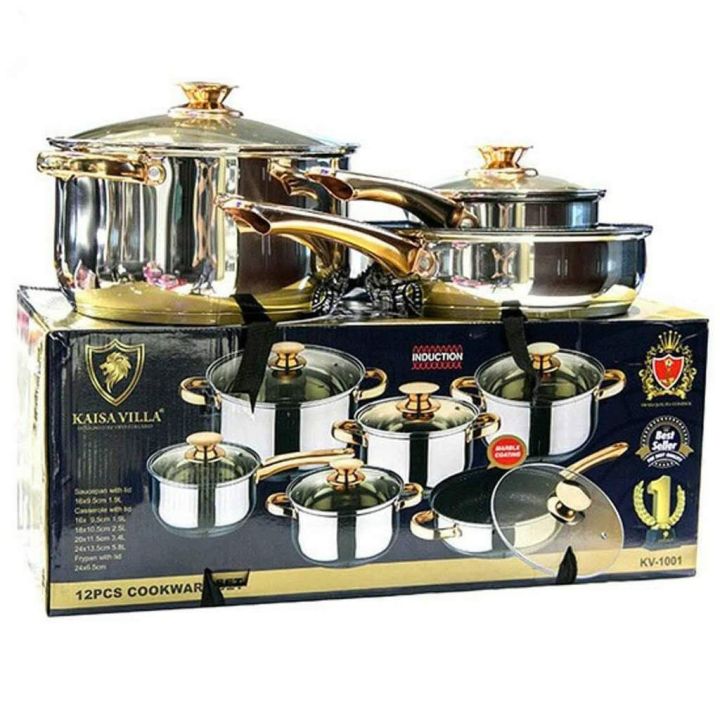 KAISA%20VILLA%20KV-1001%20STAINLESS%20STEEL%20PAN%20FRYING%20PAN%20SOUP%20POT%2012%20PIECES%20PAN%20KITCHEN%20TITANIUM%20COOKWARE%20-%20Image%204