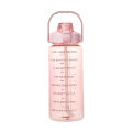 2L Portable Water Bottle Large Capacity Plastic Straw Water Cup Drink Bottle With Time Marker For Outdoor Sports Fitness. 