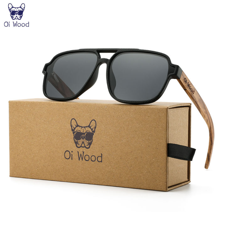 Oi Wood Sunglasses for Men Wood Sun Glasses Man Eyeglasses Polarizing Glasses UVA B Protection Eyewear ECO-Friendly