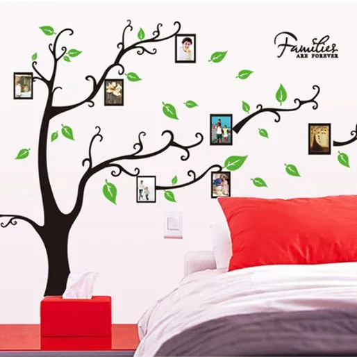 3d wall sticker picture frame tree large green waterproof self adhesive