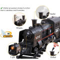 Rail King Train Set Toy with Smoke, Light, Locomotive, Cargo Car, and Tracks Powered by Battery. 