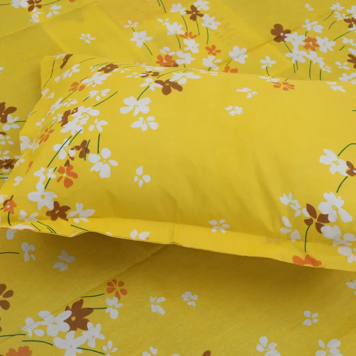 Cotton%20Multicolor(Blooming%20Beauty)%20Print%20King%20Size%20Flat%20Bed%20Sheet%20Set%20(7.5%20by%208.5%20Feet)%20with%20Two%20Pillow%20Covers-%20300%20Thread%20Count-%20Hand%20Washable%20-%20Image%202