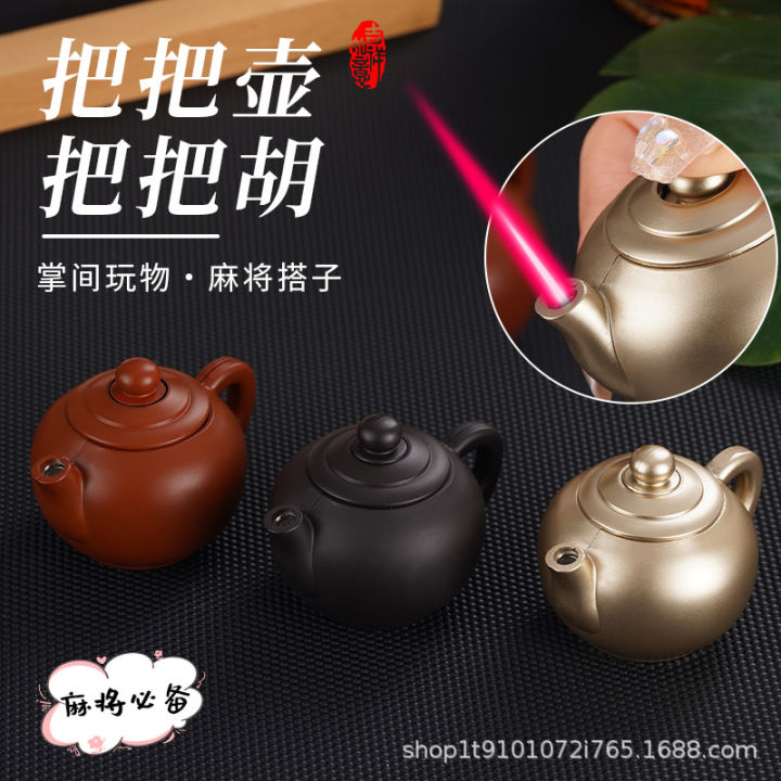 New Exotic Fun Night Market Stall Funny Personality Creative Teapot Birthday Gift Open Fire Inflatable Windproof Lighter