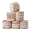 Yfashion Jute Cloth Roll with White Lace Craft for e Decoration Packaging 2M/Roll. 