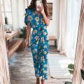 Fashion Sexy Deep V Draped Shirt Long Dress Casual Lady Button Slit Bandage Beach Dress Women Elegant Short Sleeve Party Dresses.