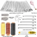 KAOBUY 50 Pcs leather Working Tool Set DIY Handmade Sewing Stitching Punching Cutting Carving Leather Craft Tools Amour zii. 