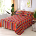 Crash Bed Sheet Traditional Cotton Old Coarse Cloth Single Student Dormitory Thickened Double Three-Piece Tatami Bed Sheet Wholesale. 