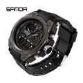 SANDA New Products Launched Creative Waterproof Multifunctional Men's Leisure Sports Luxury Quartz LED Swimming Military Men's Watch. 