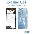 For Realme C61 Side Frame + Back Panel Housing + Camera Glass Back shell Replacement Spare Parts. 