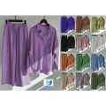 Premium Quality - Women Linen Cotton Two Piece Set Shirt and Pant Plus Size Shirt High Waist Pant - Couture - High-end - Durablity Assurance.