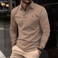 2023 Autumn And Winter New Men's POLO Shirt Double-layer Standing Collar Shirt Long-sleeved Sports Polo Shirt High Quality Shirt.