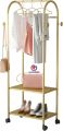 Aleeart  Clothing Rack Nordic Style Coat Rack with Wheels and 2-Tier Shelf Garment Racks Portable Clothing Rail Bedroom Rolling Hanger Clothes Retail Display Stand. 