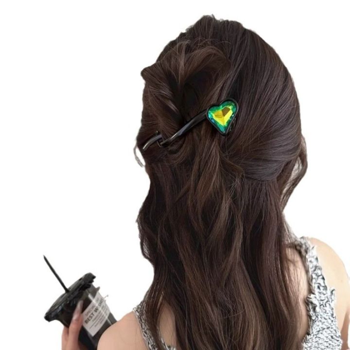 Elegant Hairpin Heart Twisted Clip Hair Styling Tool Line Grab Clip Colorful Hair Clip Ponytail Clip Daily