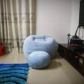 XXL Pumpkin shape bean bag sofa with footrest & pillow combo set. 