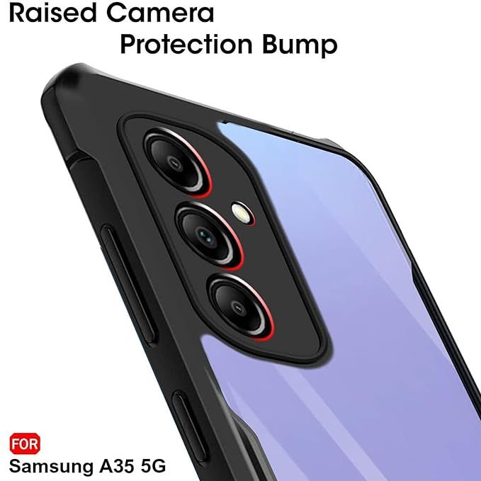 Samsung%20A35%205G%20Protective%20Black%20Border%20Crystal%20Clear%20Xundd%20Mobile%20Back%C2%A0Case%C2%A0Cover%20-%20Image%203