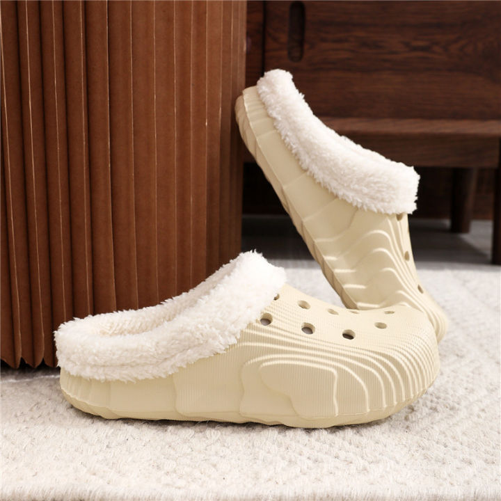New Factory Wholesale Winter Men's and Women's Couple Cotton Drag Trend Anti-slip Thick-soled Indoor and Outdoor Stepping on Feces Feeling Home Shoes