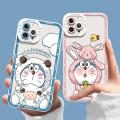 Casing For Realme C53 C55 C35 C33 C30 C11 2021 C20 C12 C15 C21Y C25Y C21 cover Angel Eyes Crystal Cartoon Doraemon Soft Clear Case Lens Protection Transparent Shockproof Square TPU Silicone Full Protection Cute. 
