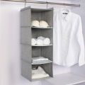 Hanging Closet Organizers 4-Shelf Fabric Closet Hanging Type Multi-Layer Storage Box.