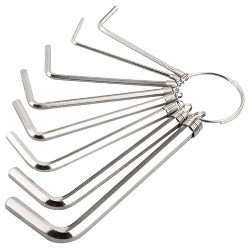 8 In 1 Hex Key Allen Wrench Set 1.5mm to 6mm Metric Hand Tool Kit Box Key Chain