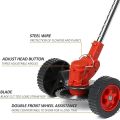48V Rechargeable Electric Grass Cutter with Wheels – Double Battery Folding Lawn Mower Machine for Small Gardens, Walk-Behind Design.