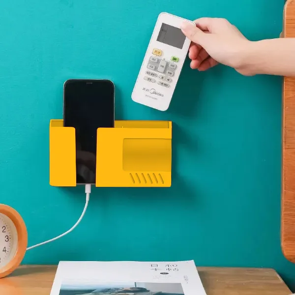 Mobile%20Phone%20Charging%20Rack%20Wall-mounted%20Storage%20Box%20Punch-free%20Organizer%20Shelf%20Remote%20Control%20Pen%20Stationery%20Holder%20-%20Image%203