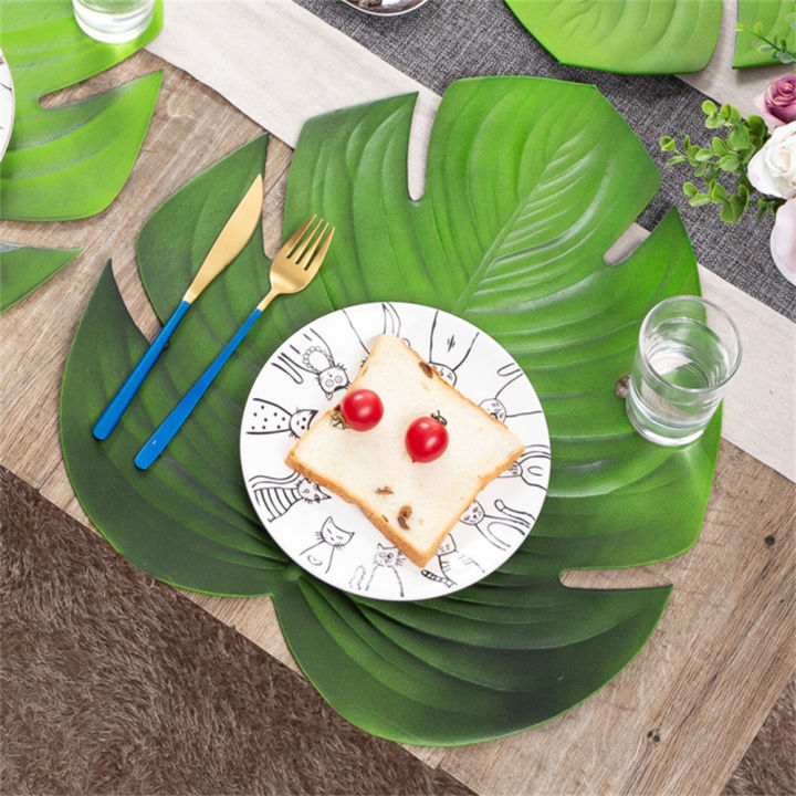 Artificial Banana Fan Leaf Placemats Coasters Turtle Leaf Dining Table Mats Decoration