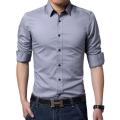 Gray Cotton Formal Shirt For Men. 