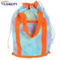 Children Mesh Beach Tote Large Capacity Quick Dry Beach Bag with Drawstring Closure Perfect for Baby Toys Seashells Travel Toiletries Portable Durable Mesh Handbag with Drainage for Shower for Kids.