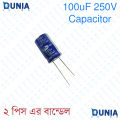 100uF 250V Capacitor Radial Electrolytic capacitor Polarized Aluminium body for Amplifier & Circuits.