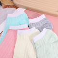 1/5pairs New Sweet Cute Macaron Color Invisible Casual Breathable Boat Socks For Women.