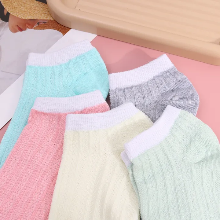 1/5pairs%20New%20Sweet%20Cute%20Macaron%20Color%20Invisible%20Casual%20Breathable%20Boat%20Socks%20For%20Women%20-%20Image%204