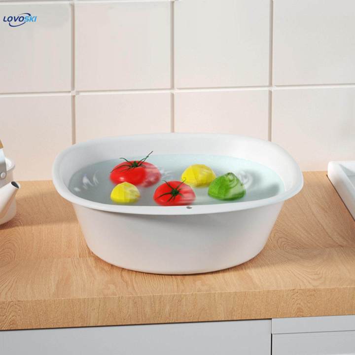 Portable Washbasin Soaking Tub 34x32x11cm Laundry Bowl Cleaning Pail Dish Washing Pan Vegetable Fruit Wash Pan for Household Bathroom Garden