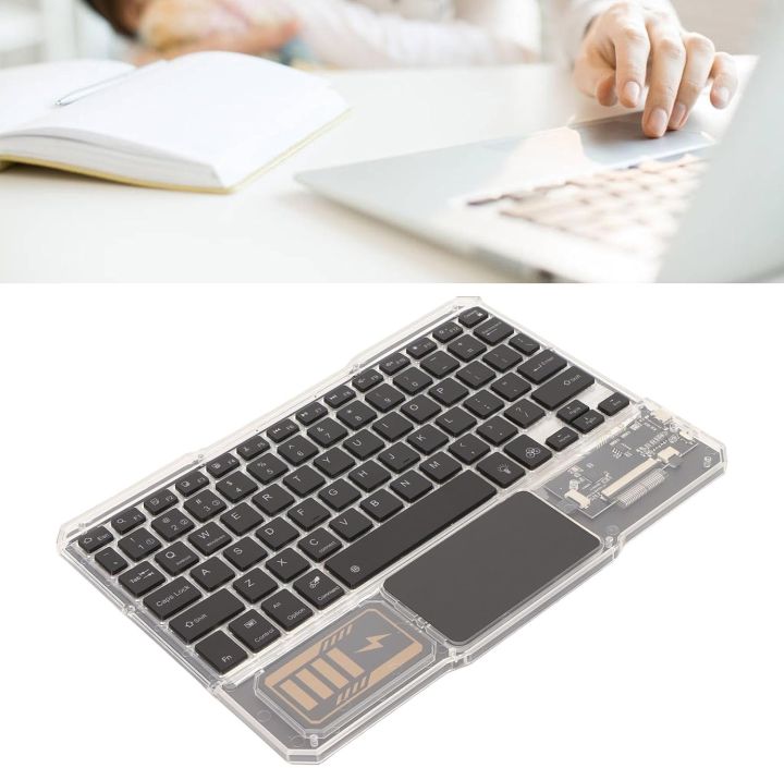 Bluetooth%20Keyboard%20Transparent,%20Multi%20Device%20Ultra%20Thin%20Portable%20Wireless%20Keyboard%20for%20Smartphone%20Tablet%20Laptop,%20Backlit%20Mini%20Rechargeable%20Keyboard%20for%20IOS%20Android%20Windows%20(Black)%20-%20Image%204