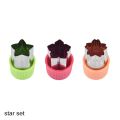 Vegetables Fruit Cutter Plastic Handle Stainless Steel Star Heart Shape Cook Tools Fruit Cutting Die 3Pcs/set Kitchen Gadgets-star set. 