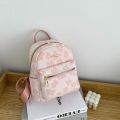 PU Leather Shoulder Mini Small Backpack Multi-Function Ladies Phone Pouch Pack Flower Print Ladies School Backpack Bag for Women.