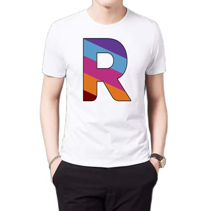 Design For Shirt R Multi Color Alphabet Letter
